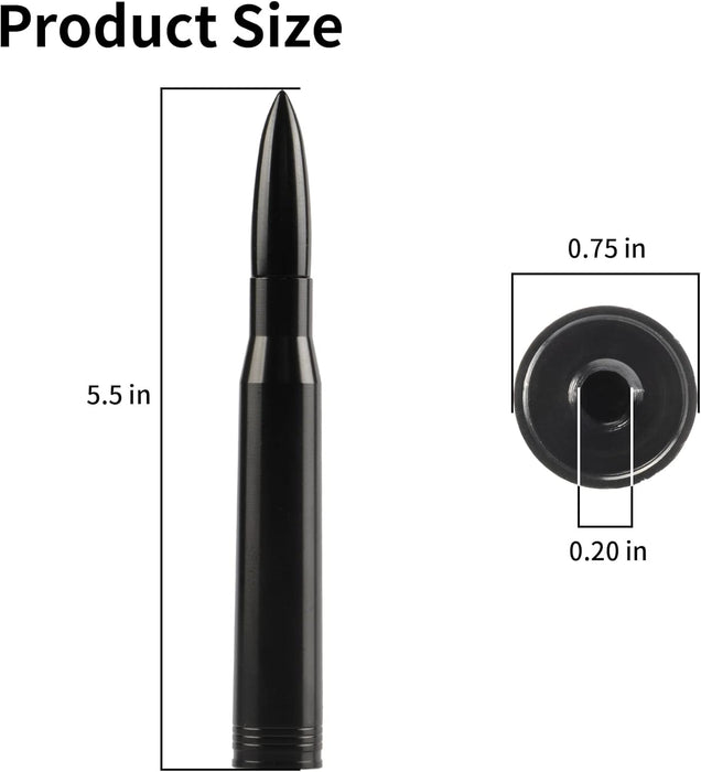 Universal Car Antenna Replacement Compatible with Ford, Dodge, Chevrolet, GMC, Jeep, Toyota Truck Replacement Antenna - Made of Rugged Billet and Aluminum, Black, Car Accessories