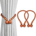 Magnetic Curtain Tiebacks, Curtain Tie Backs for Curtains 2 Pack, Wood Bead Curtain Tiebacks, Curtain Holders for Boho Bedroom Decor, Baby Nursery Decor, Farmhouse Decor