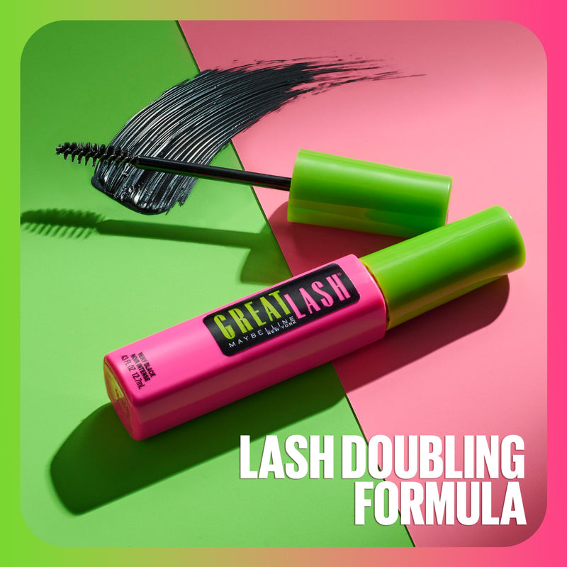 Maybelline Great Lash Washable Mascara Makeup, Volumizing Lash-Doubling Formula That Conditions As It Thickens, Very Black, 2 Count - Durrett Recovery