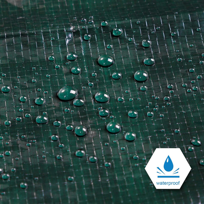 Finished Size 8X10 Feet Waterproof Green Tarp 8 Mil Thick, Multipurpose Protective Cover for Emergency Rain Shelter Camping Tarpaulin