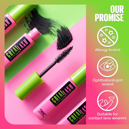 Maybelline Great Lash Washable Mascara Makeup, Volumizing Lash-Doubling Formula That Conditions As It Thickens, Very Black, 2 Count - Durrett Recovery