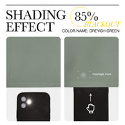 NICETOWN black blackout curtain panels in greyish green, thermal insulated and noise reducing for bedroom or window privacy.