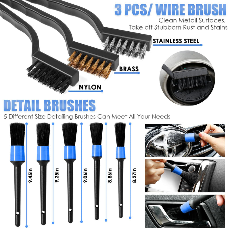 Viewsun Car Cleaning Kit, Car Interior Detailing Kit with High Power Handheld Vacuum, Detailing Brush Set, Windshield Cleaner, Cleaning Gel, Complete Auto Accessories for Men, Women