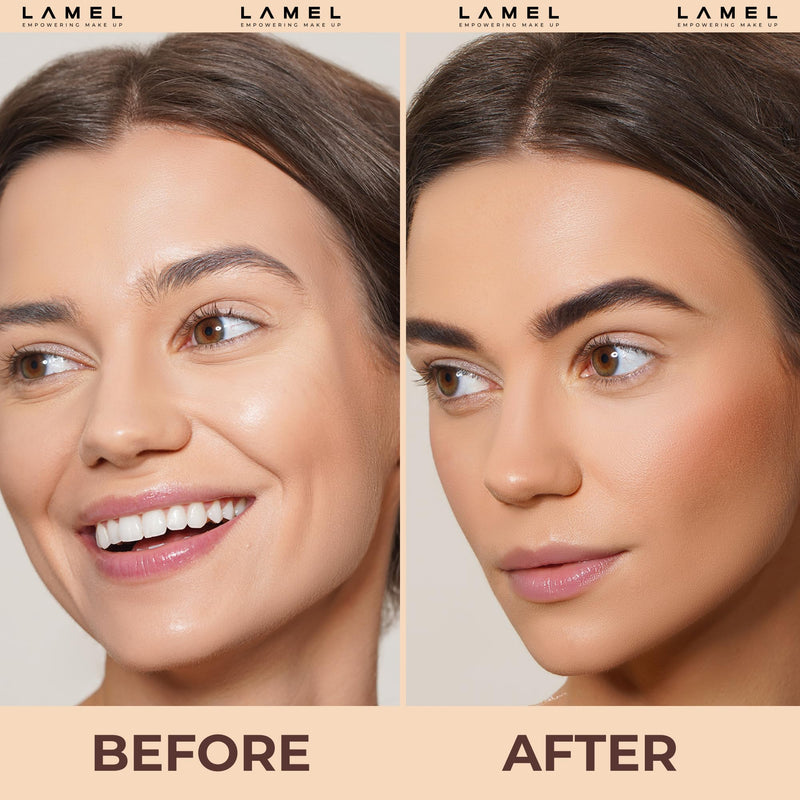 LAMEL Sunkissed Matte Bronzer Face Powder - Non-Shimmer, Long Lasting, Non-Greasy Bronzing Organic Makeup Formula - Matte Finish - Natural Tan Skin - N. 401-0.35oz. - Durrett Recovery