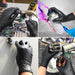 Thor Grip Heavy Duty Black Industrial Nitrile Gloves with Raised Diamond Texture, 8-Mil, Latex Free