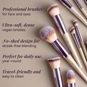 BS-MALL 18-piece makeup brush set with black case, includes foundation, powder, concealer, eyeshadow, and blush brushes with synthetic bristles.