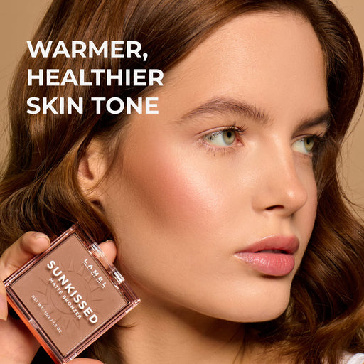 LAMEL Sunkissed Matte Bronzer Face Powder - Non-Shimmer, Long Lasting, Non-Greasy Bronzing Organic Makeup Formula - Matte Finish - Natural Tan Skin - N. 401-0.35oz. - Durrett Recovery