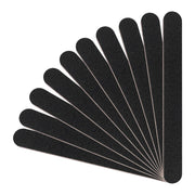 Set of 10 black HeeYaa double-sided nail files with 100/180 grit, professional emery boards for manicure and pedicure.