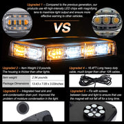 ASPL 48LED roof top strobe light bar with magnetic base, amber and white emergency warning lights for trucks and construction vehicles
