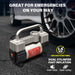 Silver Tire Inflator Heavy Duty Double Cylinders with Portable Bag- Car Accessories，Metal 12V Air Compressor Pump 150PSI with Adapter for Car, Truck, SUV Tires, Dinghy, Air Bed Etc