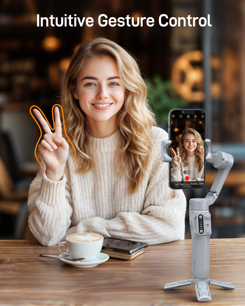 hohem iSteady X3 SE gimbal stabilizer for iPhone and Android, portable foldable 3-axis phone stabilizer with remote control for travel vlogging