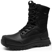 Coostar Tactical Boots for Men Lightweight Military Combat Work Boot Side Zipper Motorcycle Hiking Boots 8 Inches Black Size 12 - Durrett Recovery
