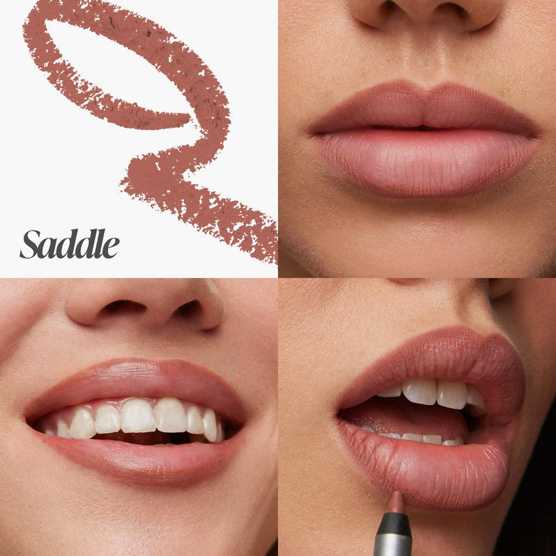 Wonderskin Saddle Lipliner Pencil, long-lasting waterproof brown lip liner with sharpenable tip and transfer-proof formula.