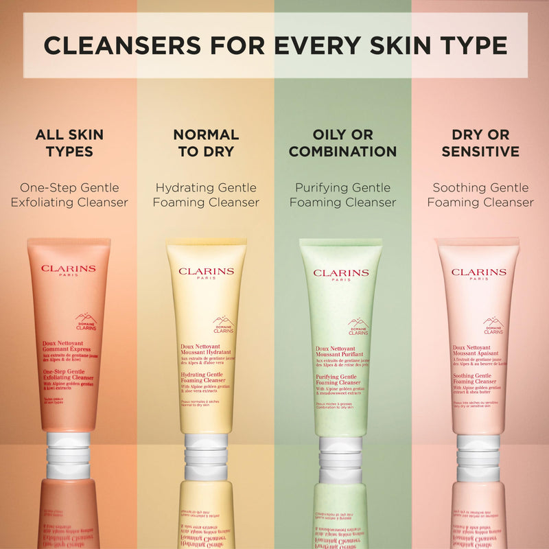 Clarins One-Step Gentle Exfoliating Cleanser | 3-In-1 Cleanser, Makeup Remover and Exfoliator | Boosts Radiance | Plant-Based Exfoliating Beads | All Skin Types | 4.3 Ounces - Durrett Recovery