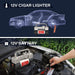 Silver Tire Inflator Heavy Duty Double Cylinders with Portable Bag- Car Accessories，Metal 12V Air Compressor Pump 150PSI with Adapter for Car, Truck, SUV Tires, Dinghy, Air Bed Etc