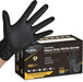 Thor Grip Heavy Duty Black Industrial Nitrile Gloves with Raised Diamond Texture, 8-Mil, Latex Free