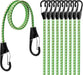 31-Piece Premium Bungee Cords Assortment Jar, Includes 10”,18”,24”,32”,40” Bungee Cords, 6“ Zip Ties, 8”Canopy/Tarp Ball Ties and Crocodile Mouth Tarp Clips