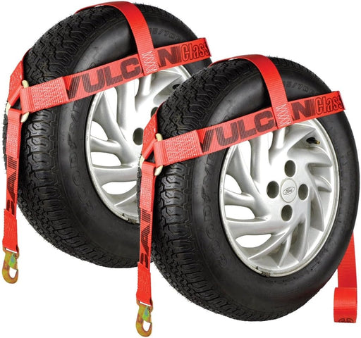 Wheel Lift Harnesses with Snap Hooks - Bonnet Style - 2 Pack - Classic Red - 1,600 Pound Safe Working Load