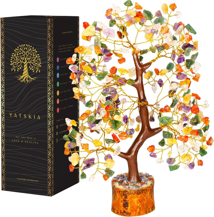 7 Chakra Tree of Life, Crystals and Healing Stones, Birthday Gifts for Women - Crystal Tree for Positive Energy, Home Office Decor, Spiritual Gifts for Women