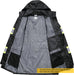 Hi-Vis Reflective Safety Rain Jacket and Pants for Men Women Waterproof Rain Gears for Farming Fishing Work HV Rain Suit with Inner Mesh Lining and Pockets (117-Black XL)