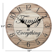 Westclox Wall Clock, 11-Inch Round Analog Clock with Inspirational Dial, Battery Powered, Quartz Movement, Farmhouse Rustic Decor for Living Room, Kitchen, Bedroom (Family is Everything, 11-Inch) - Durrett Recovery