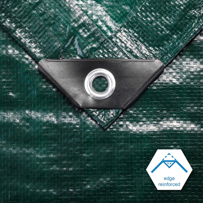 Finished Size 8X10 Feet Waterproof Green Tarp 8 Mil Thick, Multipurpose Protective Cover for Emergency Rain Shelter Camping Tarpaulin
