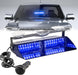 Amber/White LED Dash Emergency Strobe Light for Trucks Vehicles, 16 Leds 12V Interior Windshield Visor Deck Hazard Flashing Safety Warning Lights Bar for Police Firefighter Law Enforcement