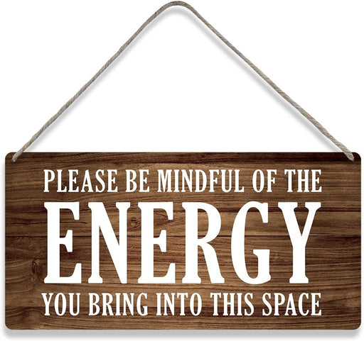 Country Style Wall Decor Be Mindful Quote Wooden Signs Rustic Hanging Wall Plaque Positive Energy Sign Home Decor Present