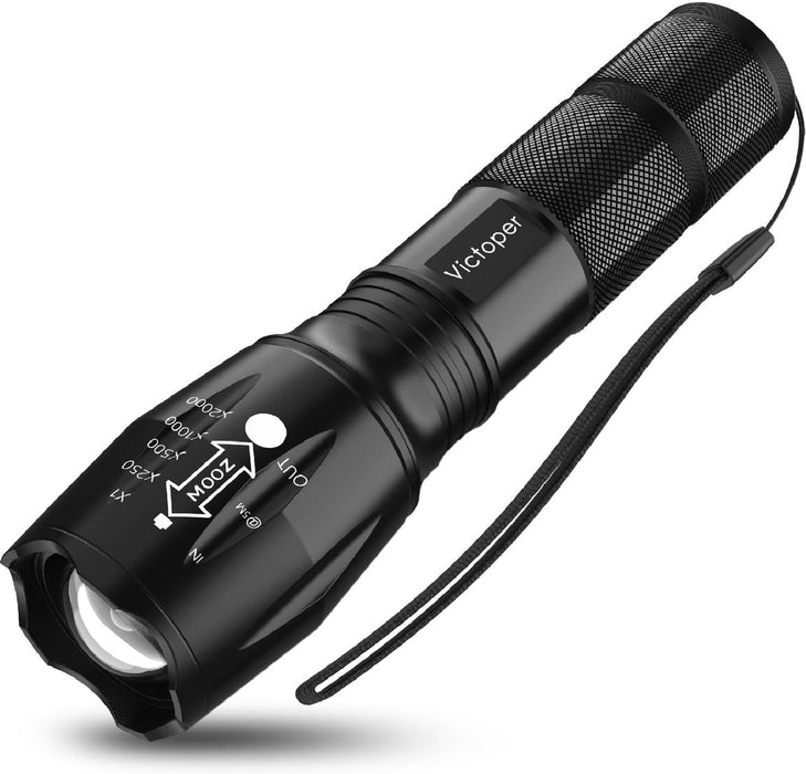 LED Flashlight 2 Pack, Bright Tactical Torch High Lumens with 5 Modes, Waterproof Zoomable Flash Light, Christmas Stocking Stuffers Gifts for Men, Hunting Camping Essentials Gear