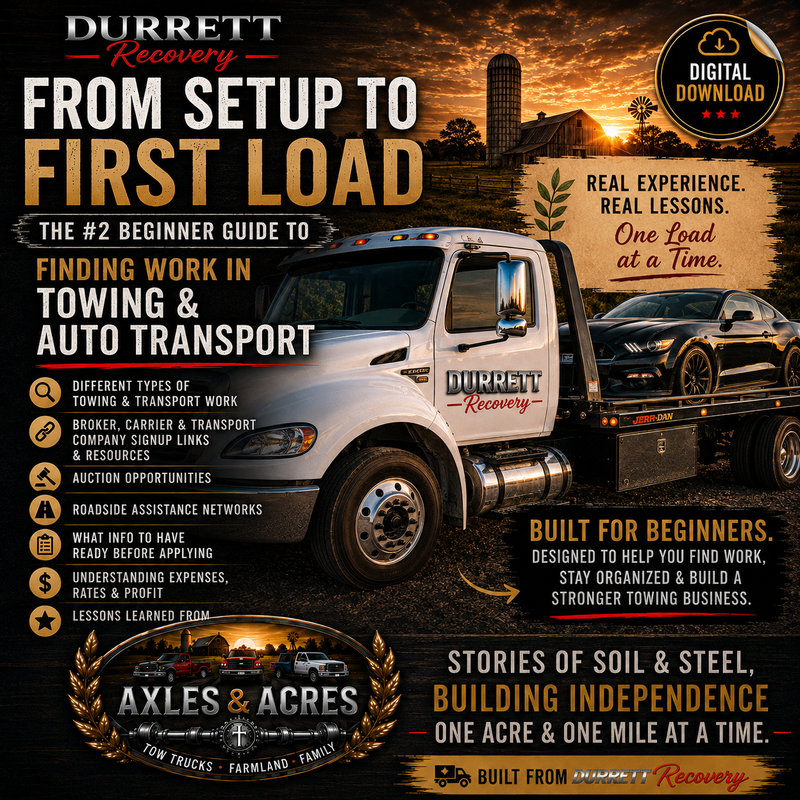 Durrett Recovery Non-CDL Towing and Auto Transport Starter Bundle with digital guides and checklists