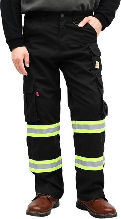 FR Pants High Visibility Cargo Pockets Flame Resistant Hi-Vis Workwear Water & Oil Repellent Finish