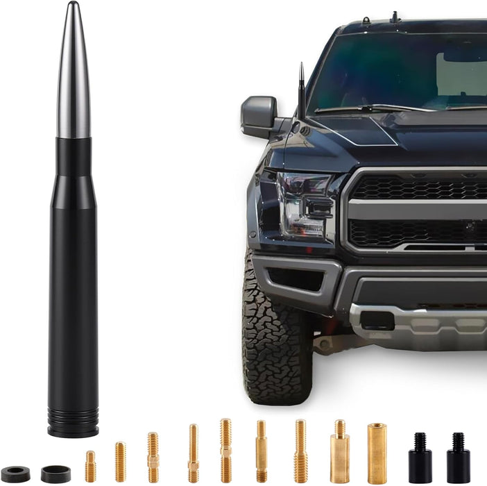 Universal Car Antenna Replacement Compatible with Ford, Dodge, Chevrolet, GMC, Jeep, Toyota Truck Replacement Antenna - Made of Rugged Billet and Aluminum, Black, Car Accessories