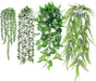 4Pcs Fake Plants Hanging Artificial Ivy Vine Faux Eucalyptus Hanging Plants, Boston Fern, String of Pearls for Living Room Bedroom Boho Wall Shelf Indoor Outdoor Decor