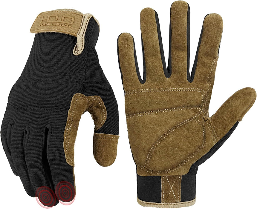 Work Gloves for Men & Women, Utility Mechanic Working Gloves Touch Screen, Flexible Yard Work Gloves