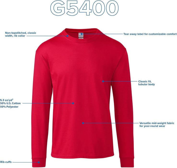 Adult Heavy Cotton Long Sleeve T-Shirt, Style G5400, 2-Pack