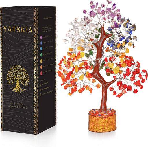 7 Chakra Tree of Life, Crystals and Healing Stones, Birthday Gifts for Women - Crystal Tree for Positive Energy, Home Office Decor, Spiritual Gifts for Women