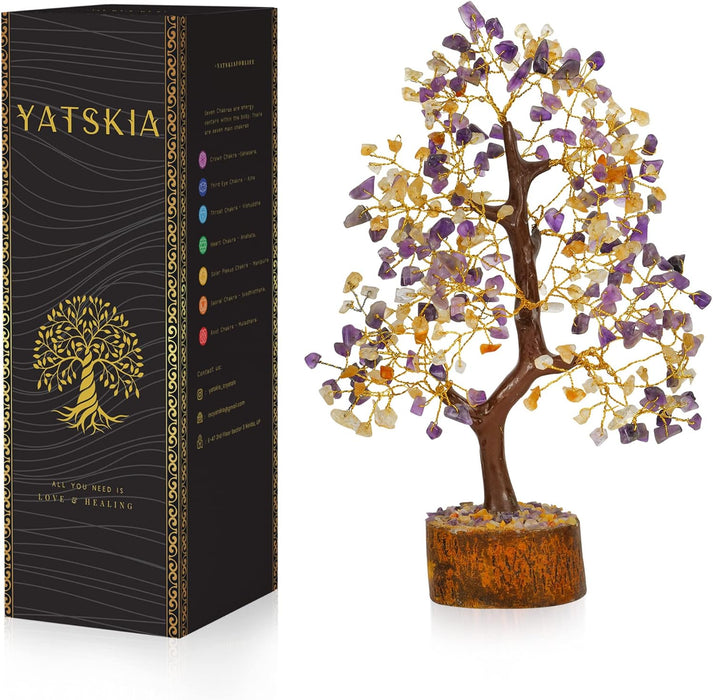 7 Chakra Tree of Life, Crystals and Healing Stones, Birthday Gifts for Women - Crystal Tree for Positive Energy, Home Office Decor, Spiritual Gifts for Women