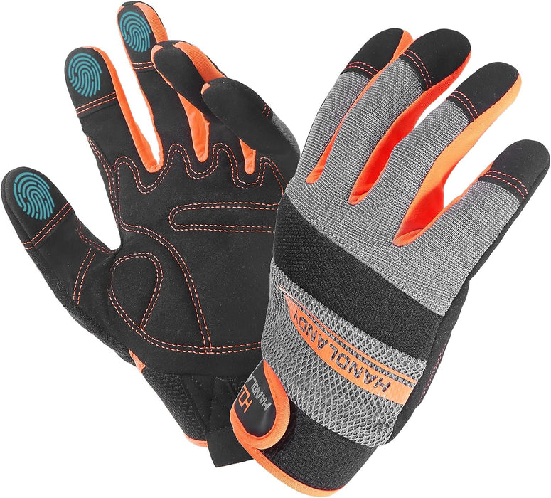 Work Gloves for Men & Women, Utility Mechanic Working Gloves Touch Screen, Flexible Yard Work Gloves