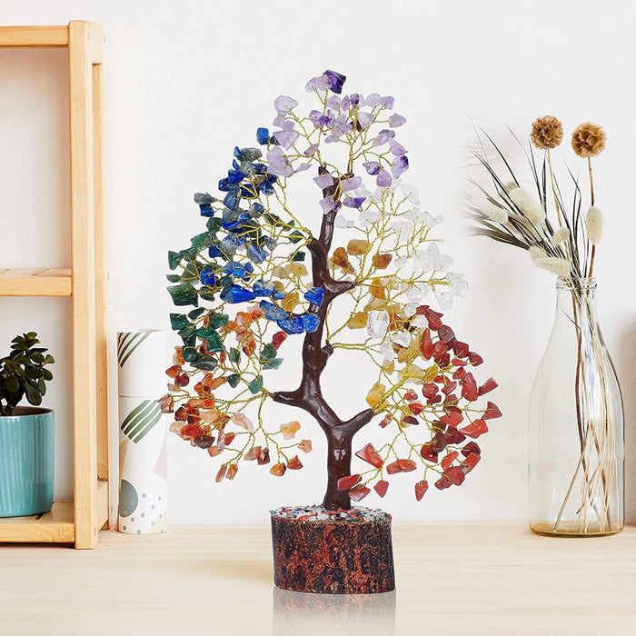 7 Chakra Tree of Life, Crystals and Healing Stones, Birthday Gifts for Women - Crystal Tree for Positive Energy, Home Office Decor, Spiritual Gifts for Women
