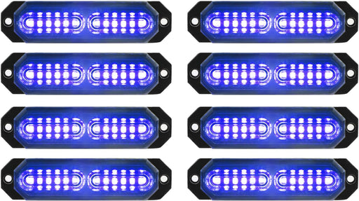 "Ultra Slim 12-LED Sync Feature Strobe Lights for Truck Car Vehicle - Emergency Beacon Hazard Warning Lights"