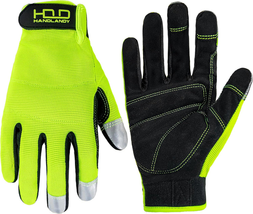 Work Gloves for Men & Women, Utility Mechanic Working Gloves Touch Screen, Flexible Yard Work Gloves