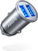 Car Charger Adapter【Smallest Metal】 4.8A Cigarette Lighter USB Car Charger Adapter Dual Port 12V USB Outlet Flush Fit for Iphone 16 Pro Max/15/14 Ipad Air Samsung Galaxy S25 S24 Ultra,Black