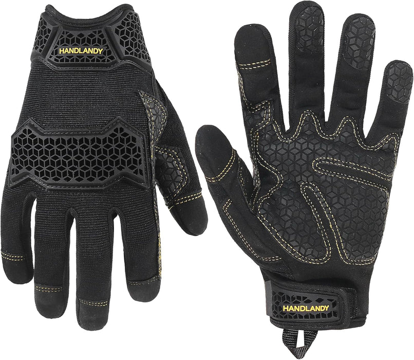 Work Gloves for Men & Women, Utility Mechanic Working Gloves Touch Screen, Flexible Yard Work Gloves