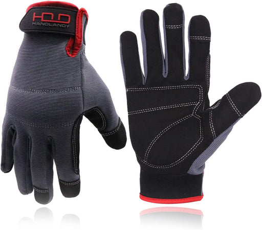 Work Gloves for Men & Women, Utility Mechanic Working Gloves Touch Screen, Flexible Yard Work Gloves