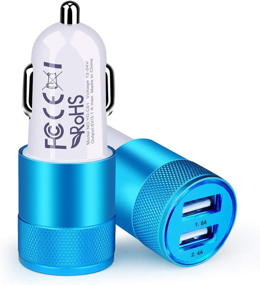 Car Charger, [2Pack/3.4A] Fast Charge Dual Port USB Cargador Carro Lighter Adapter for Iphone 15 14 13 12 11 Pro Max X XR XS 17 plus 16, Ipad, Samsung Galaxy S23 S22 S21 S25 plus S7 J7 S10E S9 Note 8