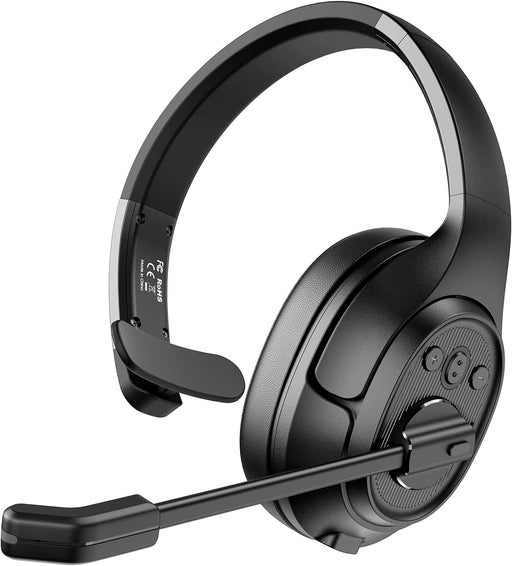 Noise Cancelling Trucker Bluetooth Headset with Microphone Wireless Ai-Powered ENC Headphones, 99Ft Long Range, 30H of Talk Time, All-Day Comfort on Ear Headsets Mute Button