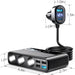 9 in 1 Cigarette Lighter Splitter,  210W Cigarette Lighter Adapter with PD/QC 3.0 * 2 Charge(3.3Ft Cable), 12V/24V Independent Switches DC Cigarette Outlet Car Charger for All Car Devices