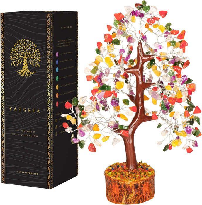 7 Chakra Tree of Life, Crystals and Healing Stones, Birthday Gifts for Women - Crystal Tree for Positive Energy, Home Office Decor, Spiritual Gifts for Women