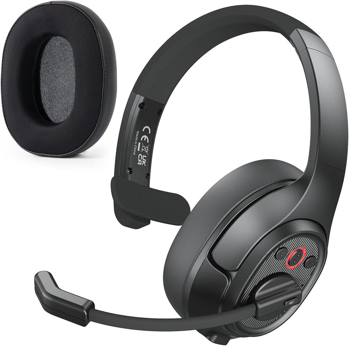 Noise Cancelling Trucker Bluetooth Headset with Microphone Wireless Ai-Powered ENC Headphones, 99Ft Long Range, 30H of Talk Time, All-Day Comfort on Ear Headsets Mute Button