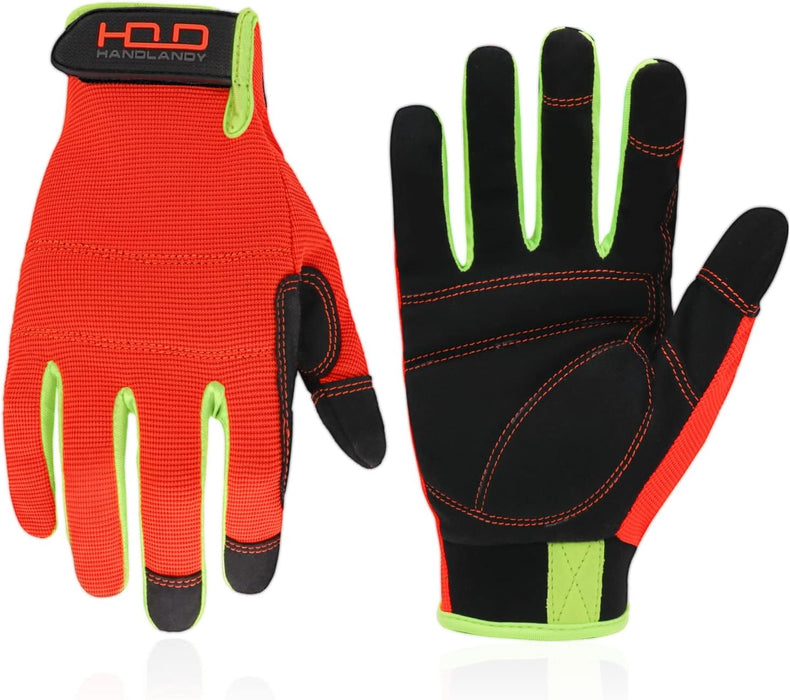 Work Gloves for Men & Women, Utility Mechanic Working Gloves Touch Screen, Flexible Yard Work Gloves